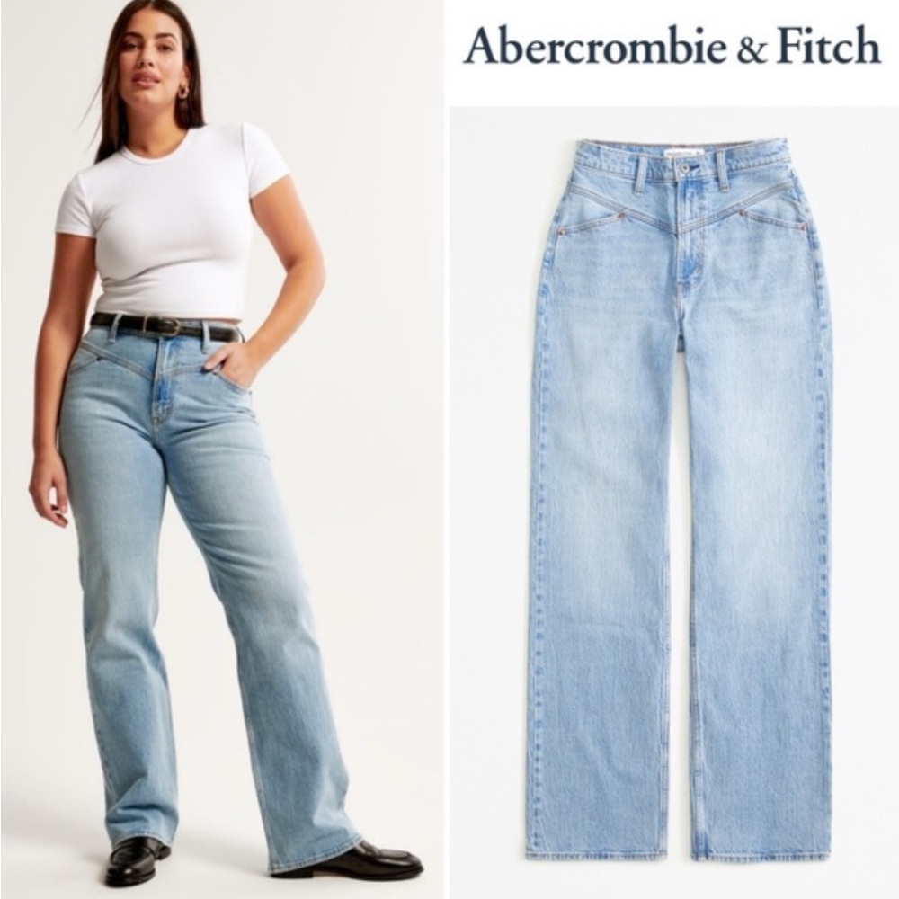 Abercrombie & Fitch Women's Classic Blue Straight Leg Jeans